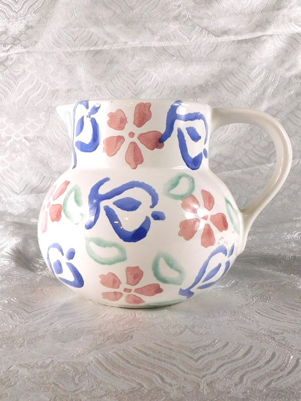 White Floral Pot from Portugal # 27330
